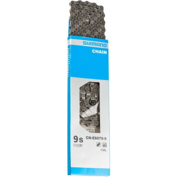 Цепь SHIMANO E6070, для 9 скоростей сзади/1 скорость спереди, 126 звеньев, с ампульным пином 1шт.