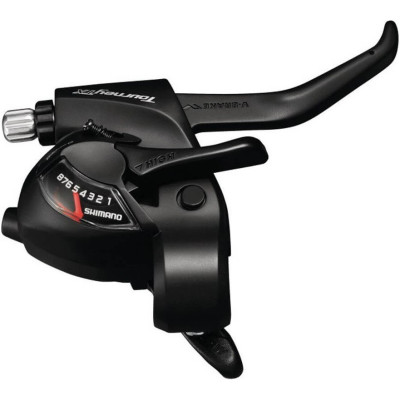 Шифтер тормозная ручка SHIMANO TOURNEY, TX800, 8 скоростей, трос 2050 мм, черный